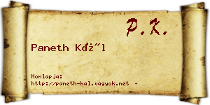 Paneth Kál névjegykártya